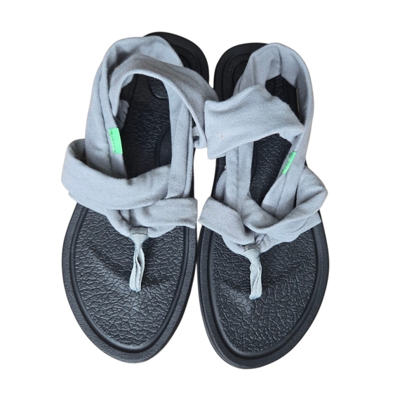 Sanuk Womens Gray Yoga Mat Strap Sandals Size 9  F27019D - Picture 1 of 8